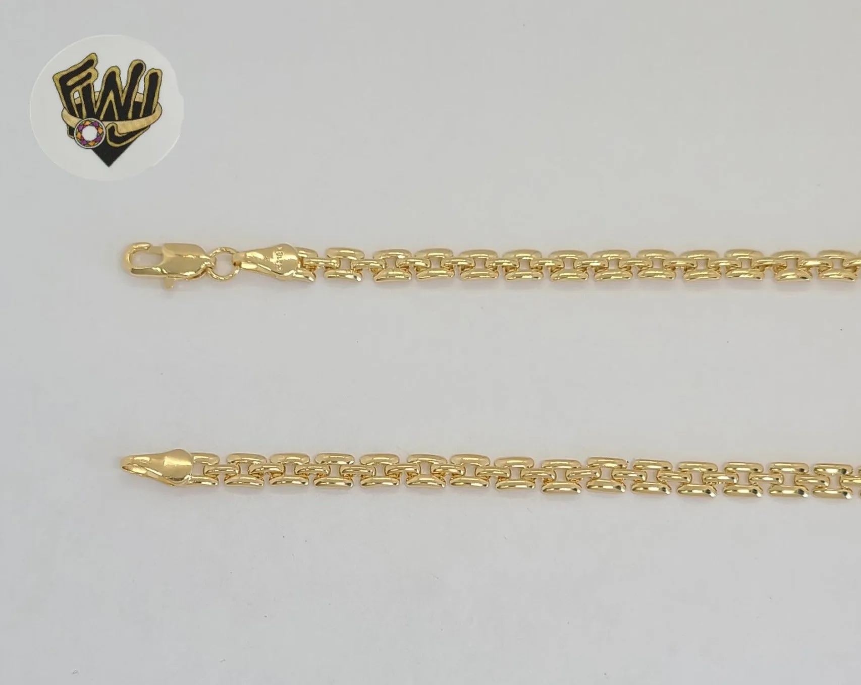 (1-1650) Gold Laminate - 4mm Square Flat Link Chain - BGF