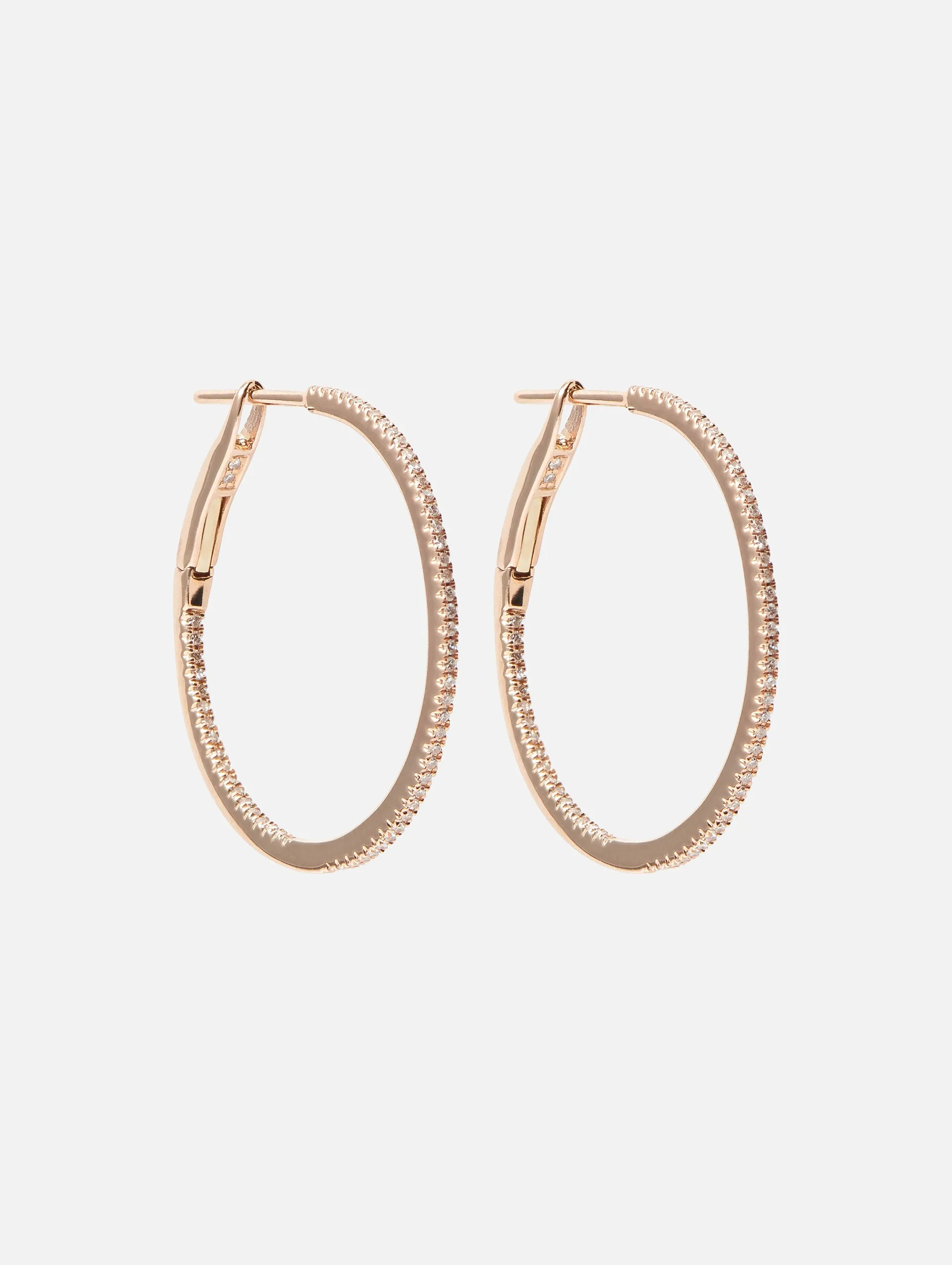 1 Pave Diamond Hoops