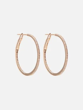 1 Pave Diamond Hoops