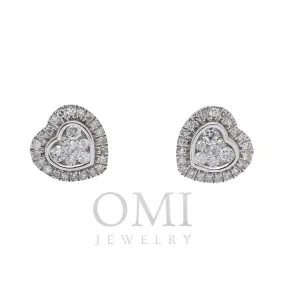 10K GOLD HEART EARRINGS WITH 0.56 CTW DIAMONDS