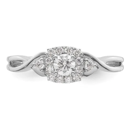 10k or 14k White Gold VS/SI GH, Lab Grown Diamond Engagement Ring