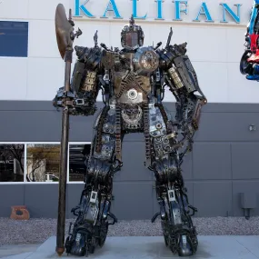 11.5ft Knight Inspired Recycled Metal Art Sculpture