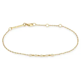 14k 5 Linked Floating Diamond Bracelet