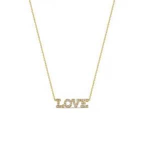 14k Full Pavé Diamond 4 Letter Necklace