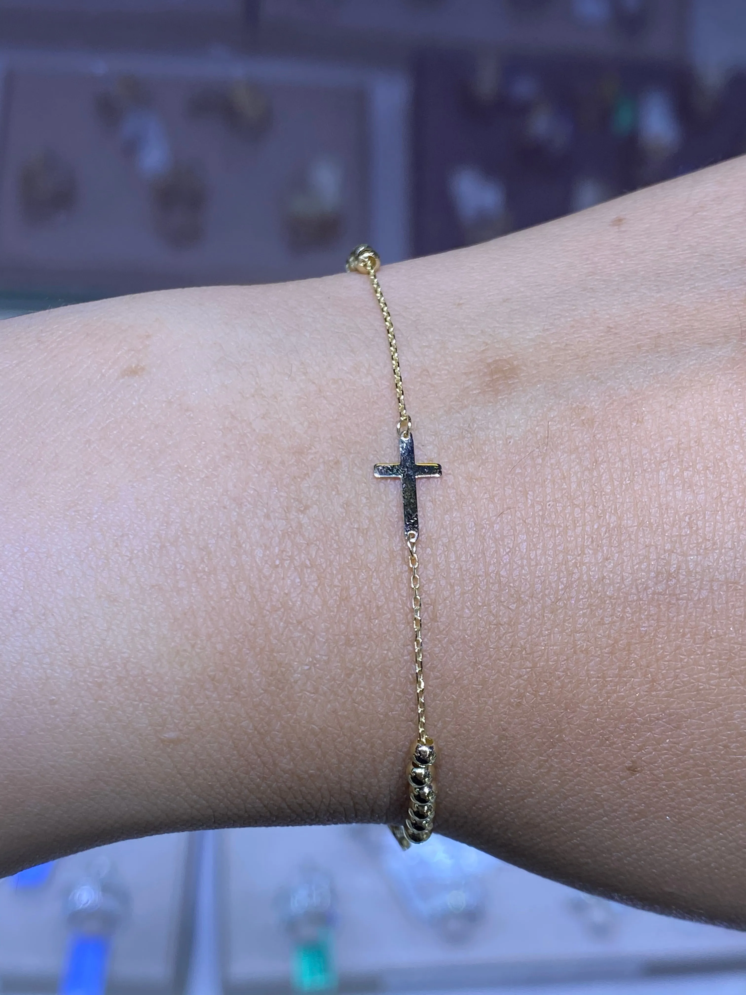 14K Gold Rosary and Beads Bracelet