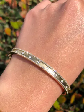 14K Gold Spaced Out Diamond Bangle