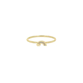 14k Itty Bitty Diamond Rainbow Ring