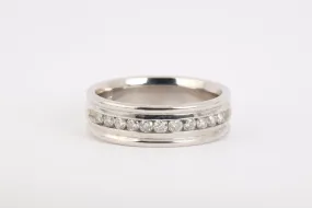 14k White Gold 0.50tcw Diamond Ring Band Size 10 (9.08g.)