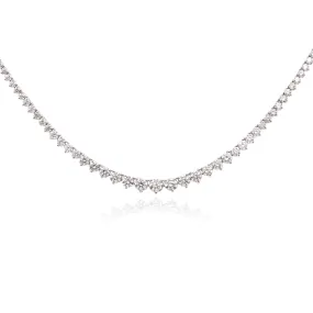 14K WHITE GOLD GRADUATED DIAMOND TENNIS NECKLACE - 13.10CTW