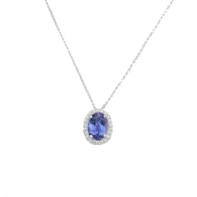 18K  Gold Tanzanite Pendant Necklace