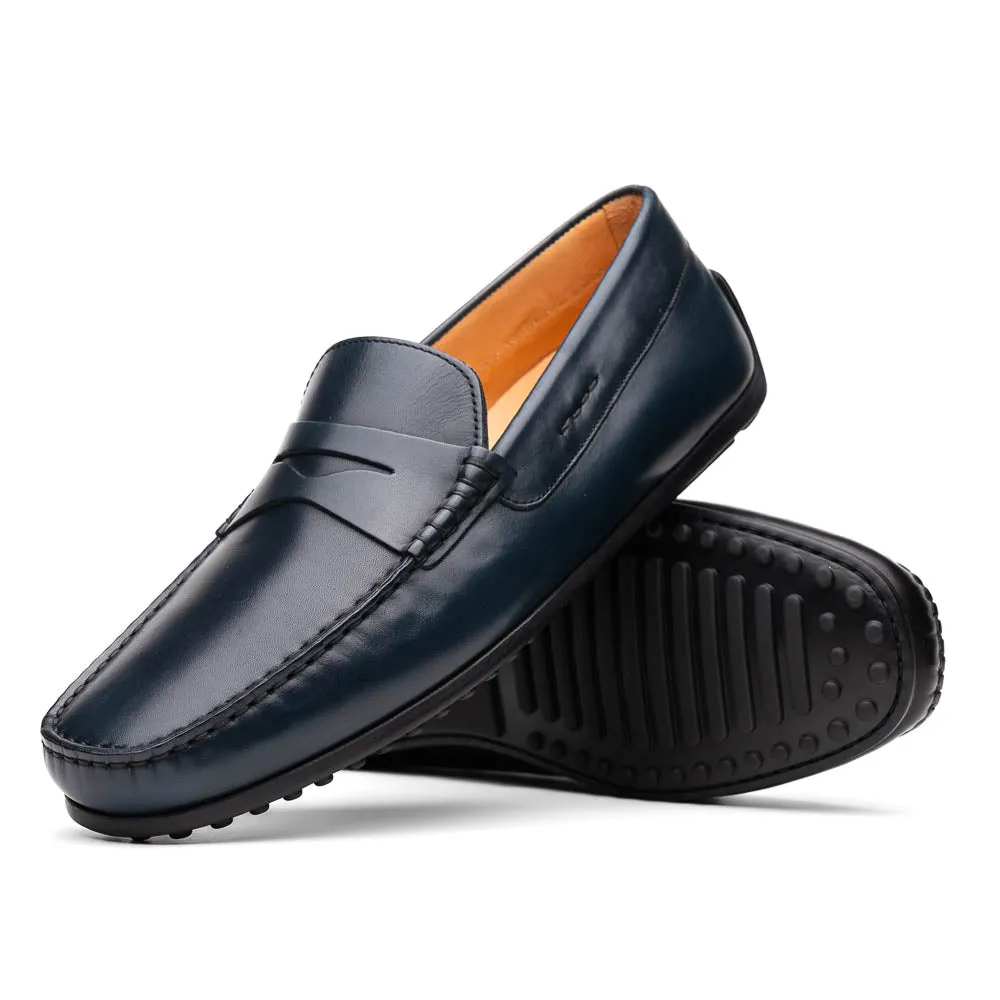 35-100-NVY MONZA Italian Calfskin Driver, Navy