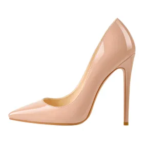 8cm 10cm 12cm Baby Pink Pointed Toe Slip On High Heel Pumps