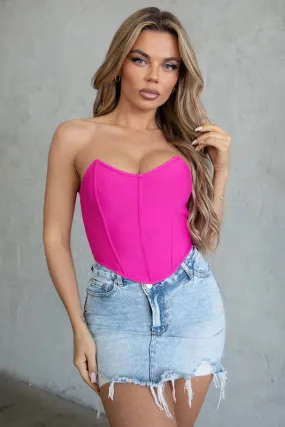 Alia Bandage Corset top (Hot Pink)