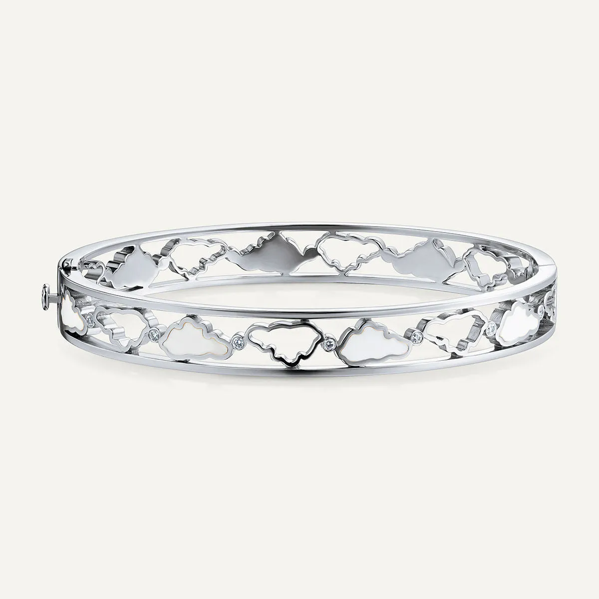 Allusia Love Enamel 18K Whitegold Bangle w. Diamonds