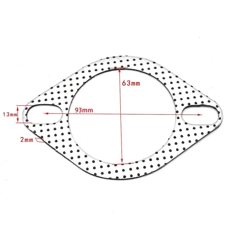 Aluminum 2.5 inch 63mm Car Engine Exhaust Gasket Downpipe Flange Universal Exhaust Pipe Gasket with two holes 5pcs/Lot