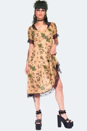 Apothecary Print Midi Dress