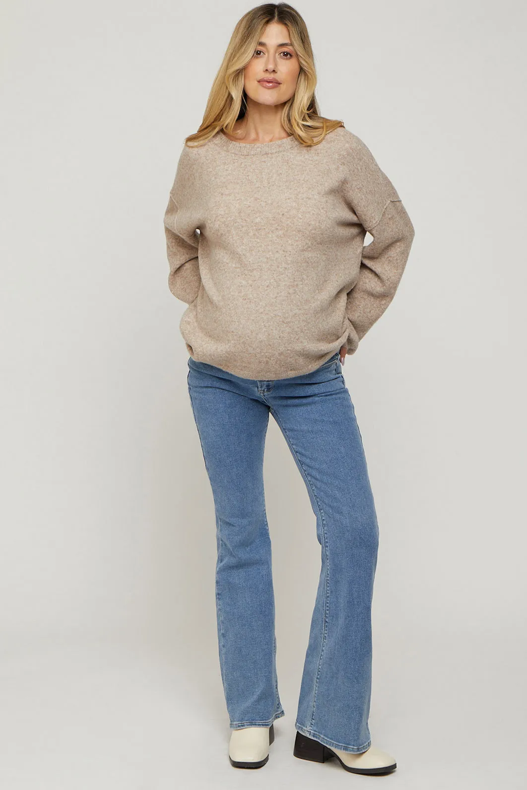 Blue Flared Maternity Jeans