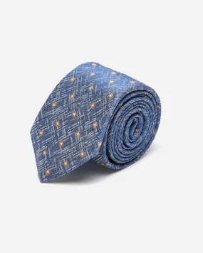 Blue Geometric Silk Tie