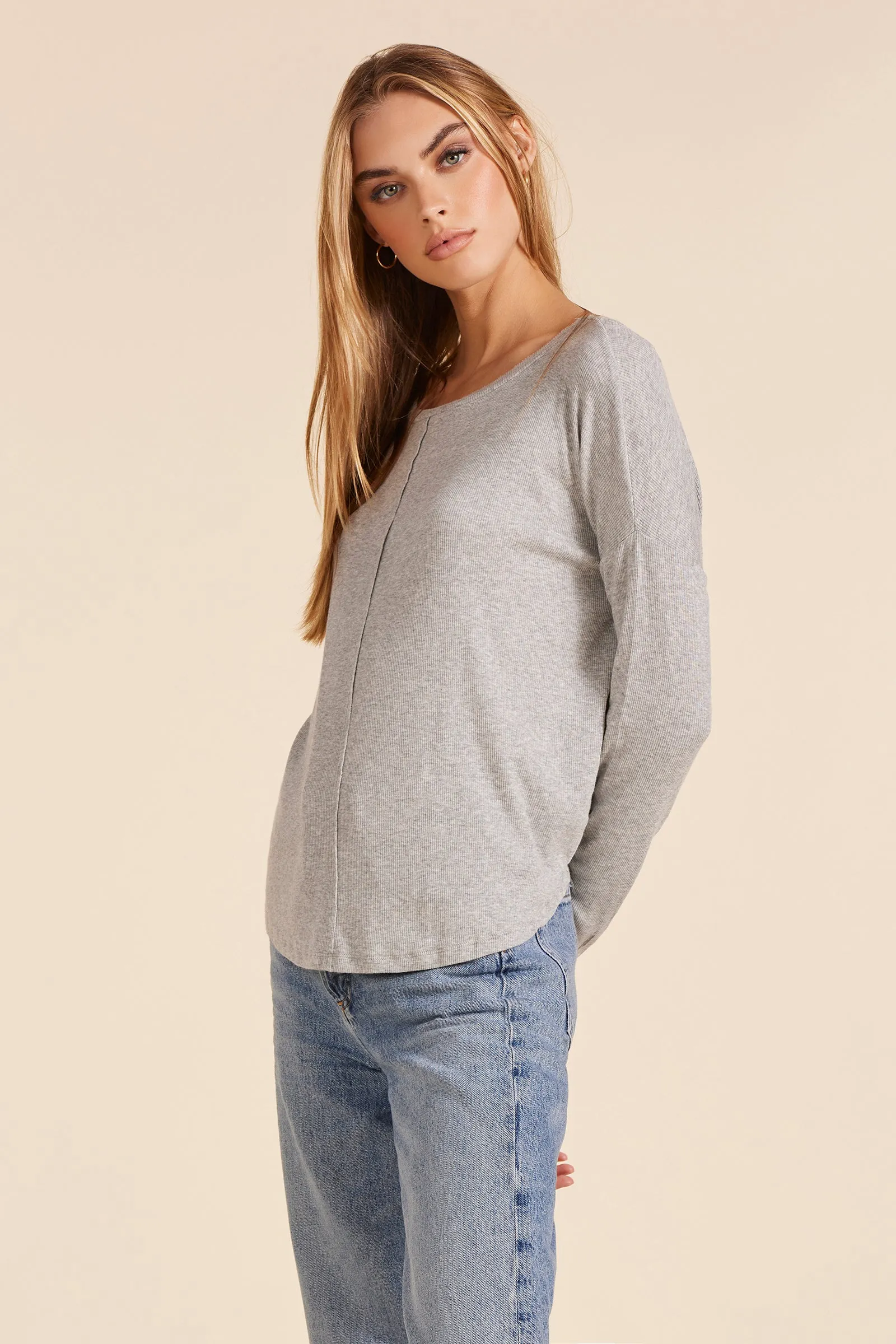 BOATNECK TEE WITH SEAM DETAIL