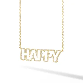 Bold Diamond Cutout Name Necklace