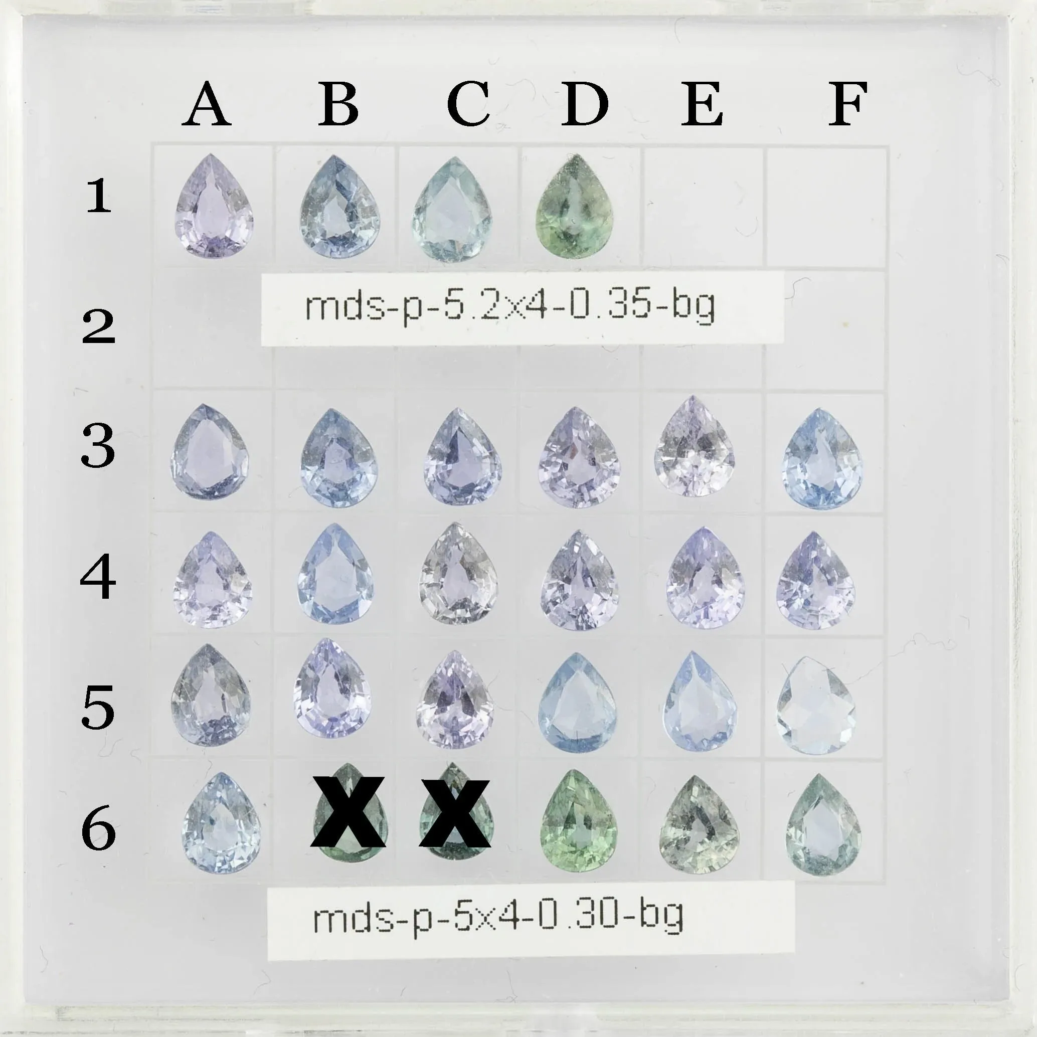 Calibrated Pear 5.0-5.2mm Unheated Sapphires