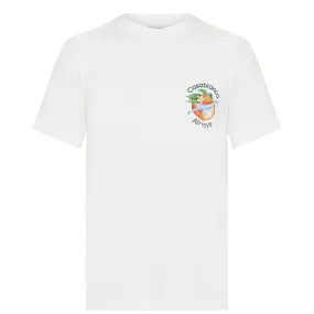 CASABLANCA  ORBITE AUTOUR DE L'ORANGE PRINT T-SHIRT WHITE