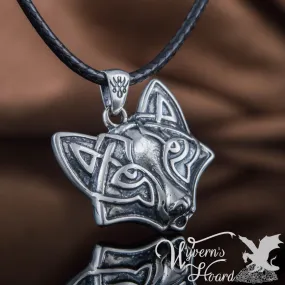 Celtic Fox Sterling Silver Necklace