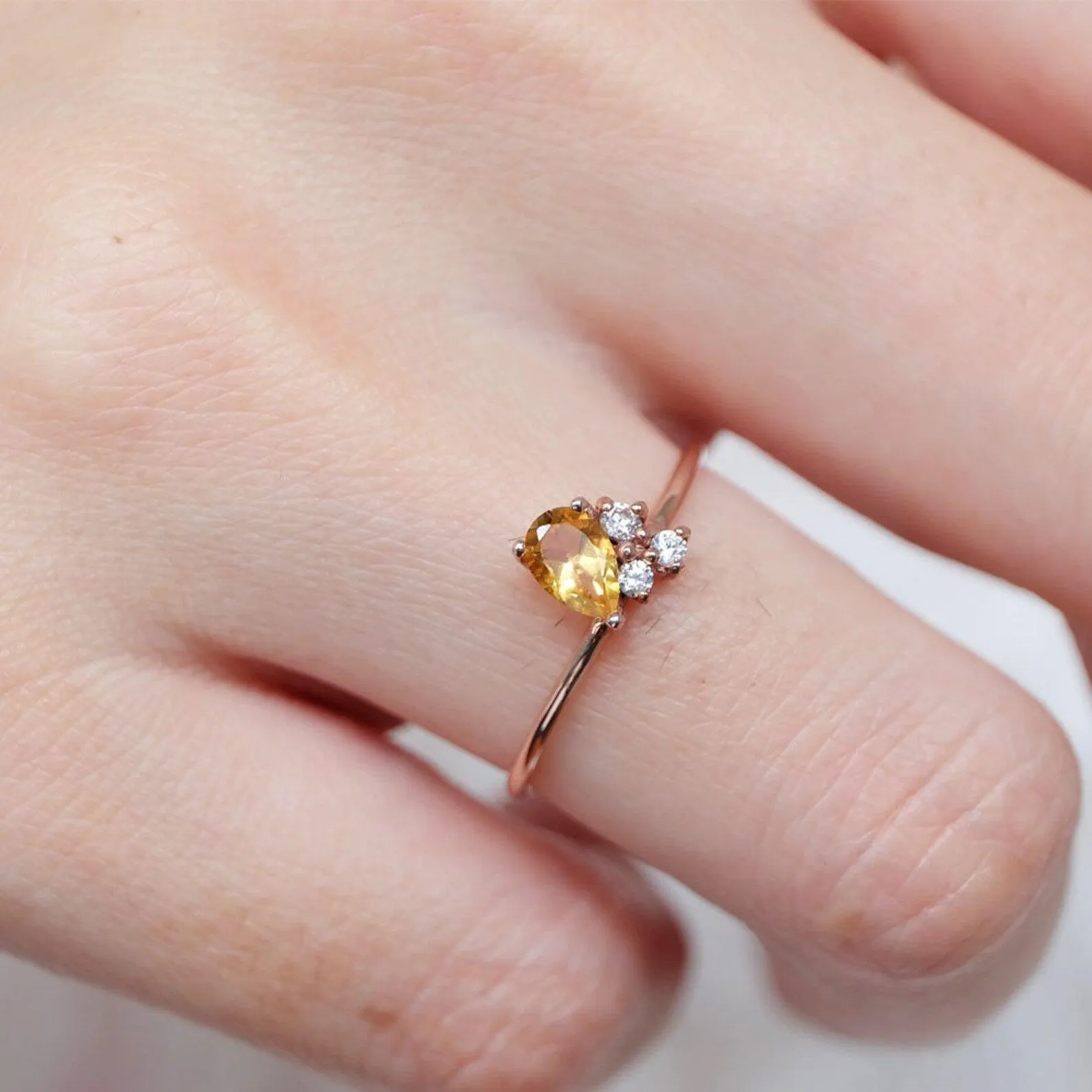 Citrine Diamond Ring Tess