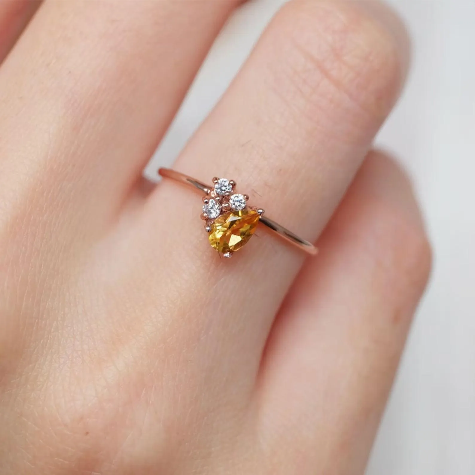 Citrine Diamond Ring Tess