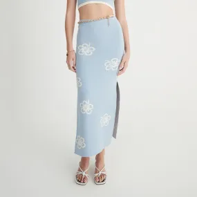 CLAUDE SKIRT BLUE HIBISCUS