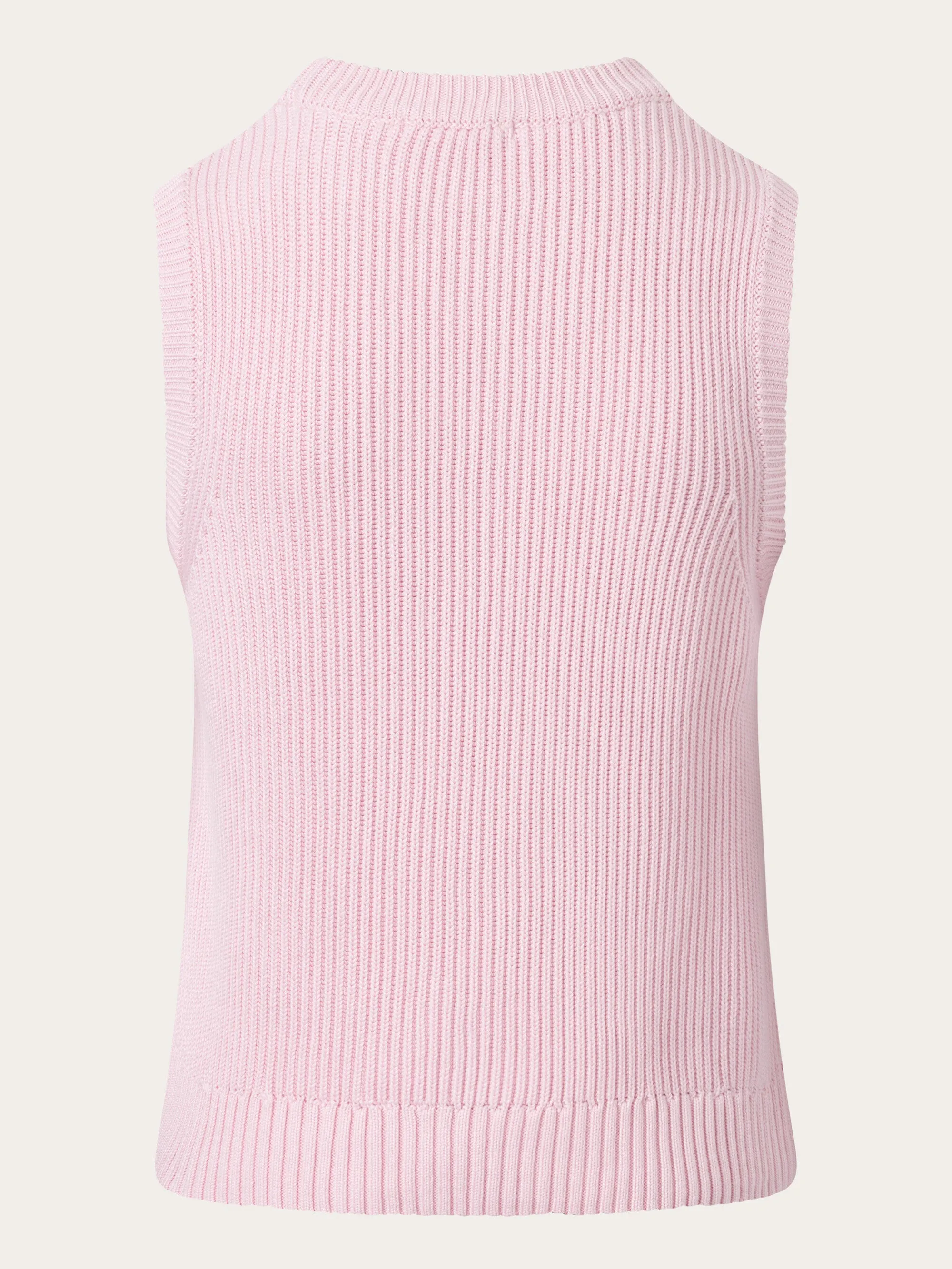 Crew neck cotton mix vest - Parfait Pink