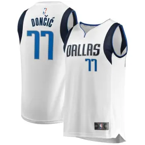 Dallas Mavericks Luka Doncic Fanatics Branded Replica Fast Break Player Association Jersey Kids - White | Ireland Y0451M1