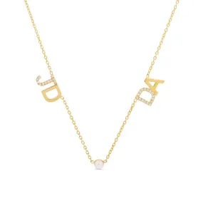 Diamond Accent Initial Couples Necklace