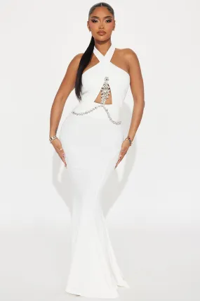 Diamond Elegance Maxi Dress - White