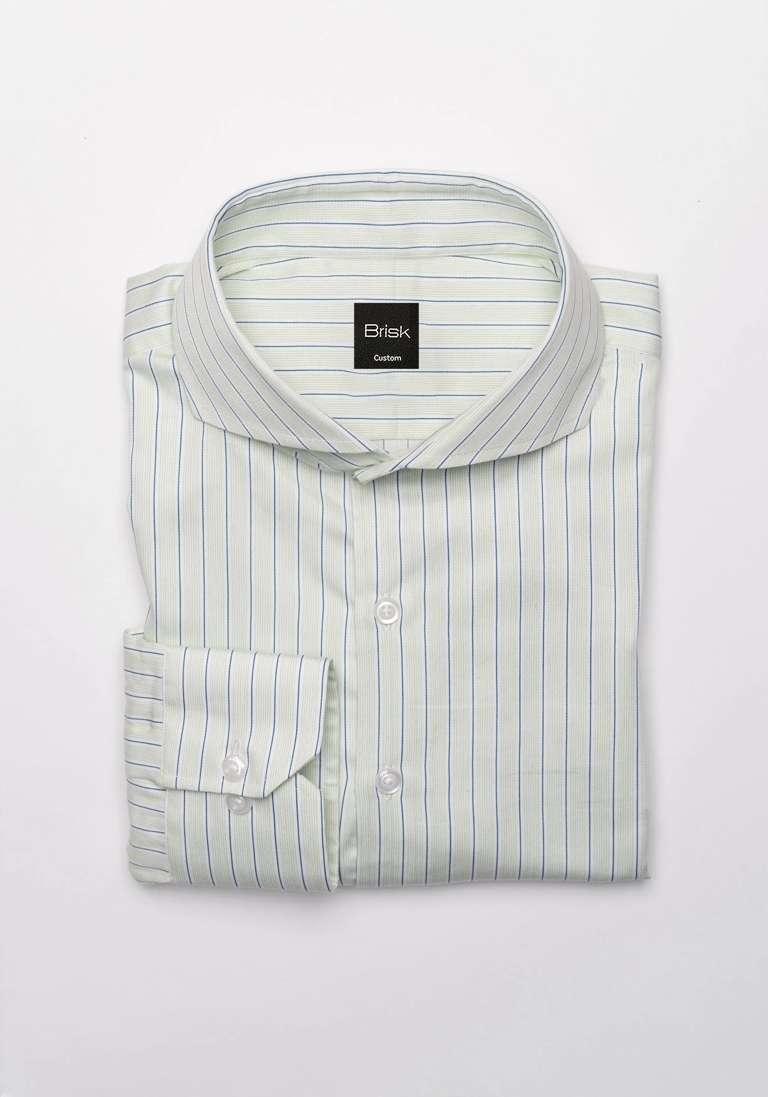 Egyptian Blue On Fresh Green Stripes Shirt