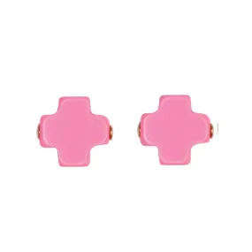 ENewton Bright Pink Signature Cross Earrings