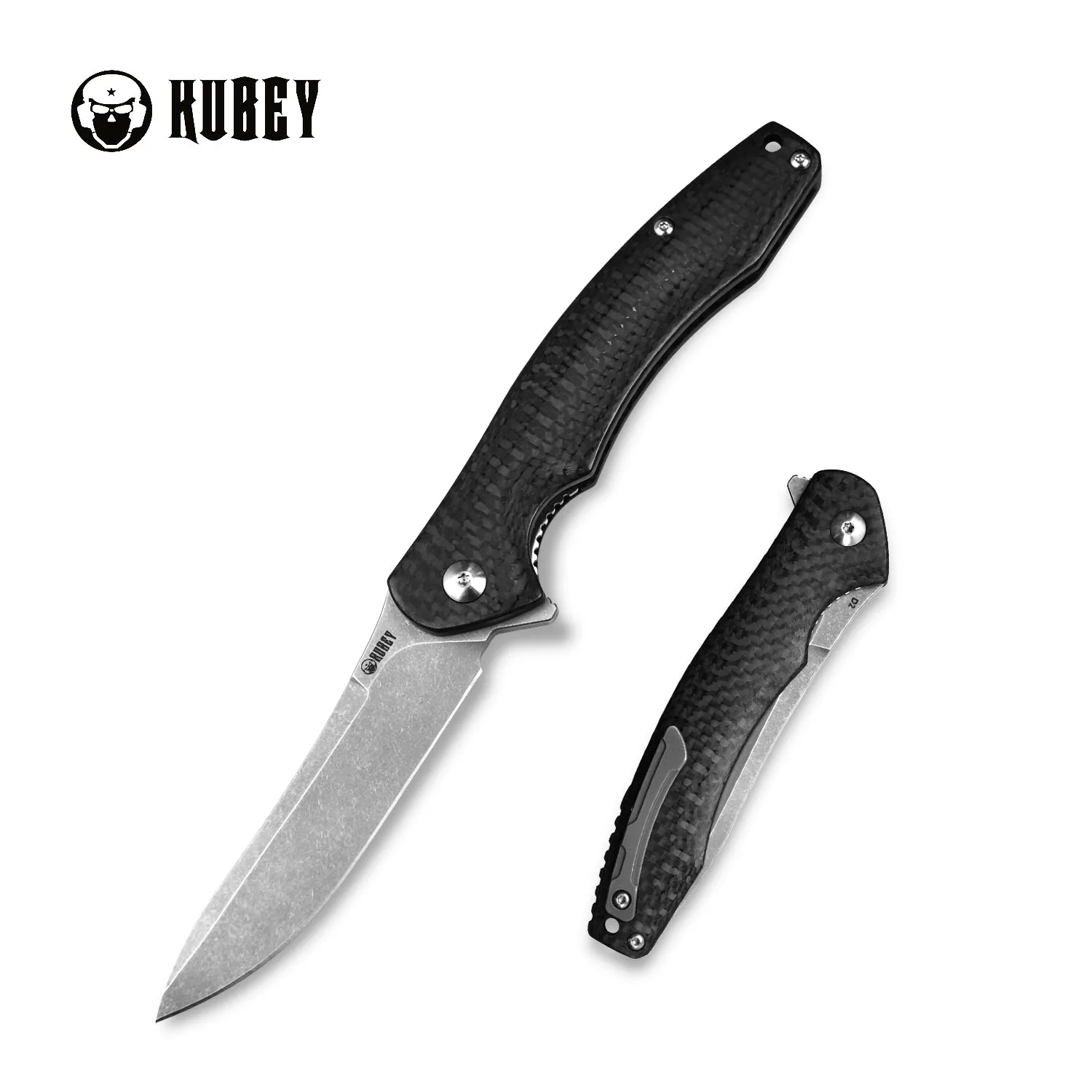 Eris EDC Liner Lock Flipper Knife Synthetic Fiber Handle (3.4 Stonewashed D2 )KU179 (US ONLY)