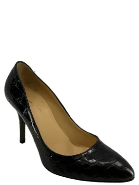 Fendi Black Crocodile Embossed Pumps Size 8