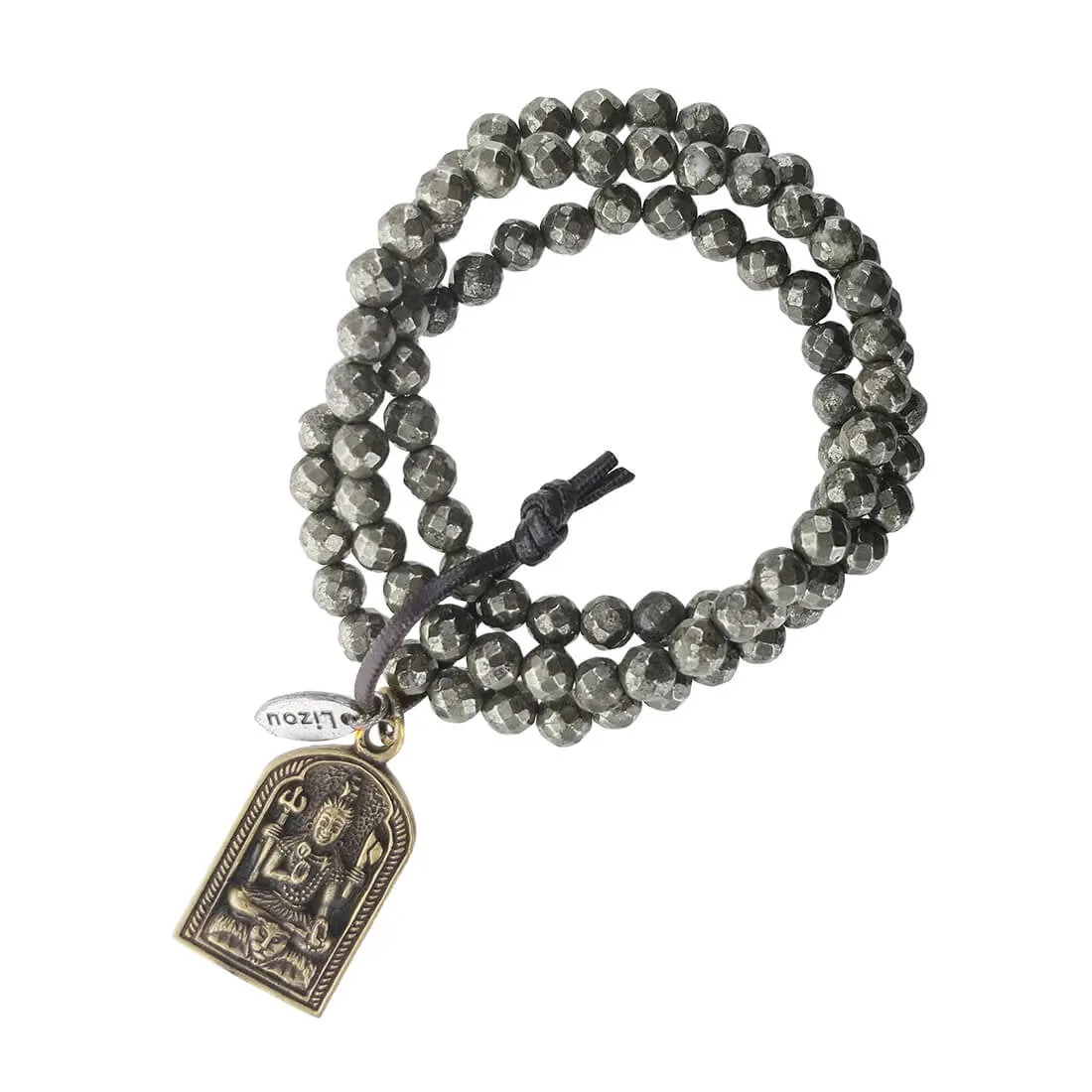 Gold Buddha Ohm Hematite Bracelet