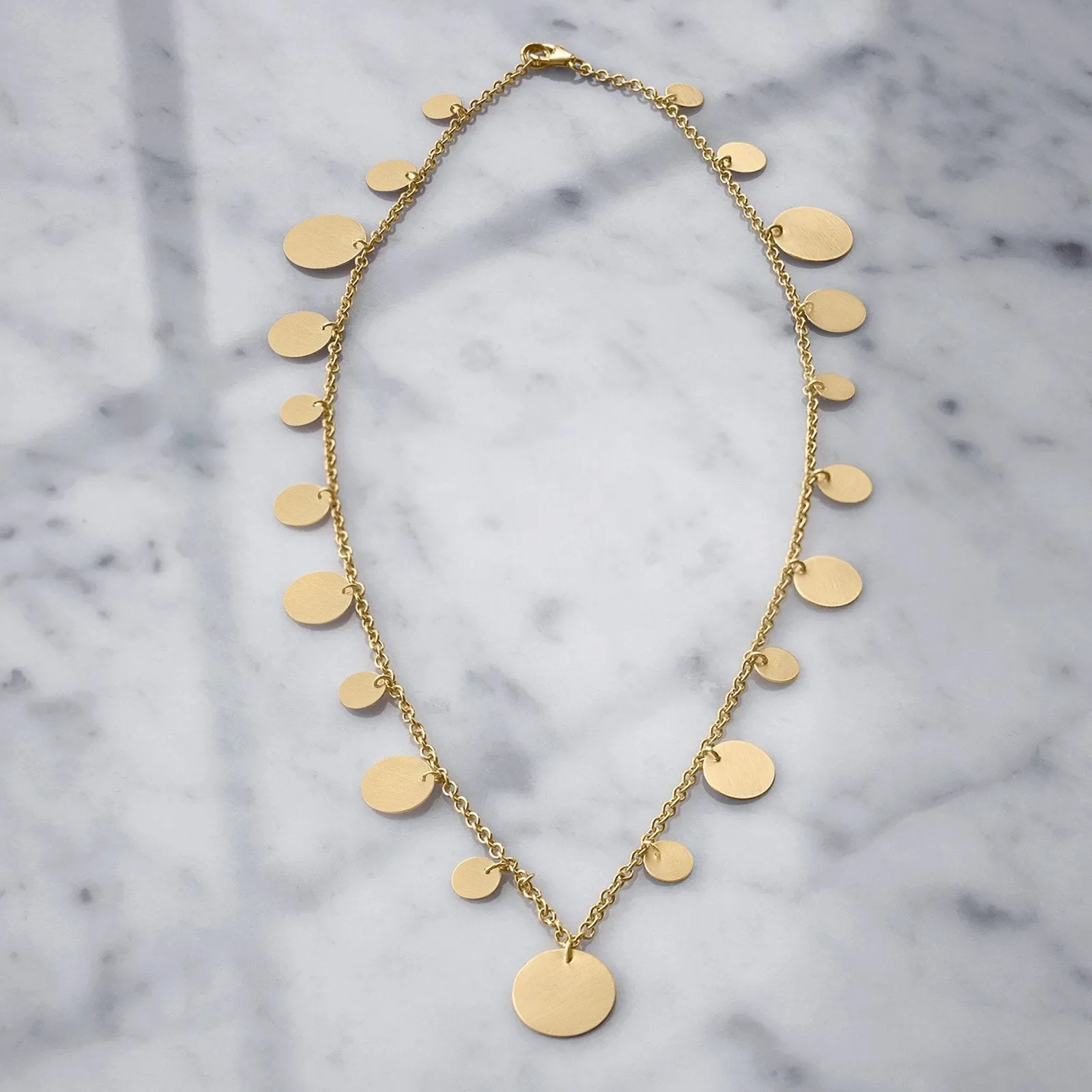 Gold Filled Gypsy Disk Necklace