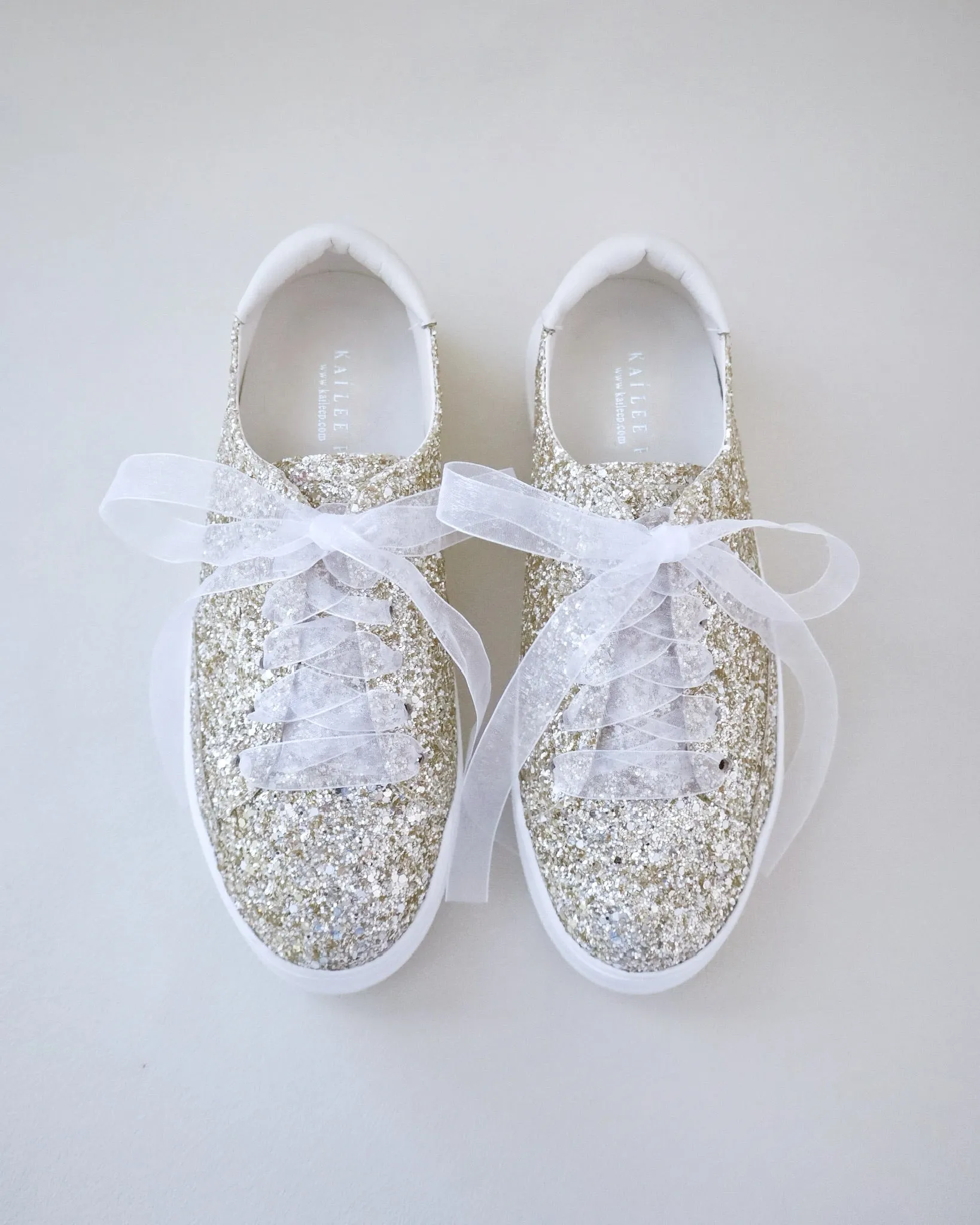 Gold Rock Glitter Wedding Platform Sneakers