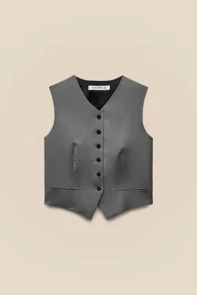 Grey V-Necked Waistcoat