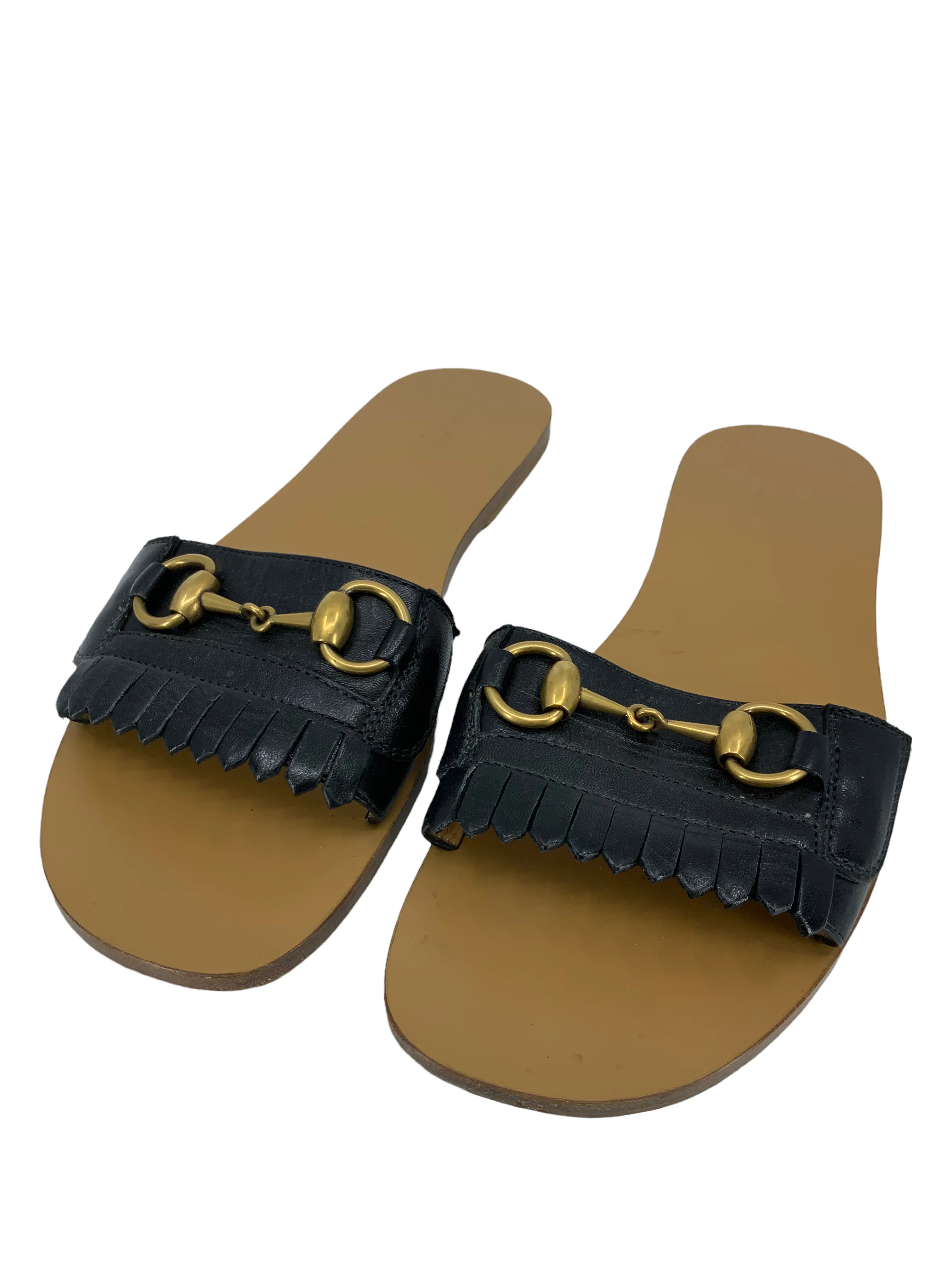 GUCCI Varadero Leather Horsebit Slide Sandals Size 8.5