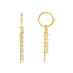 Hanging Cuban And Diamond Earrings