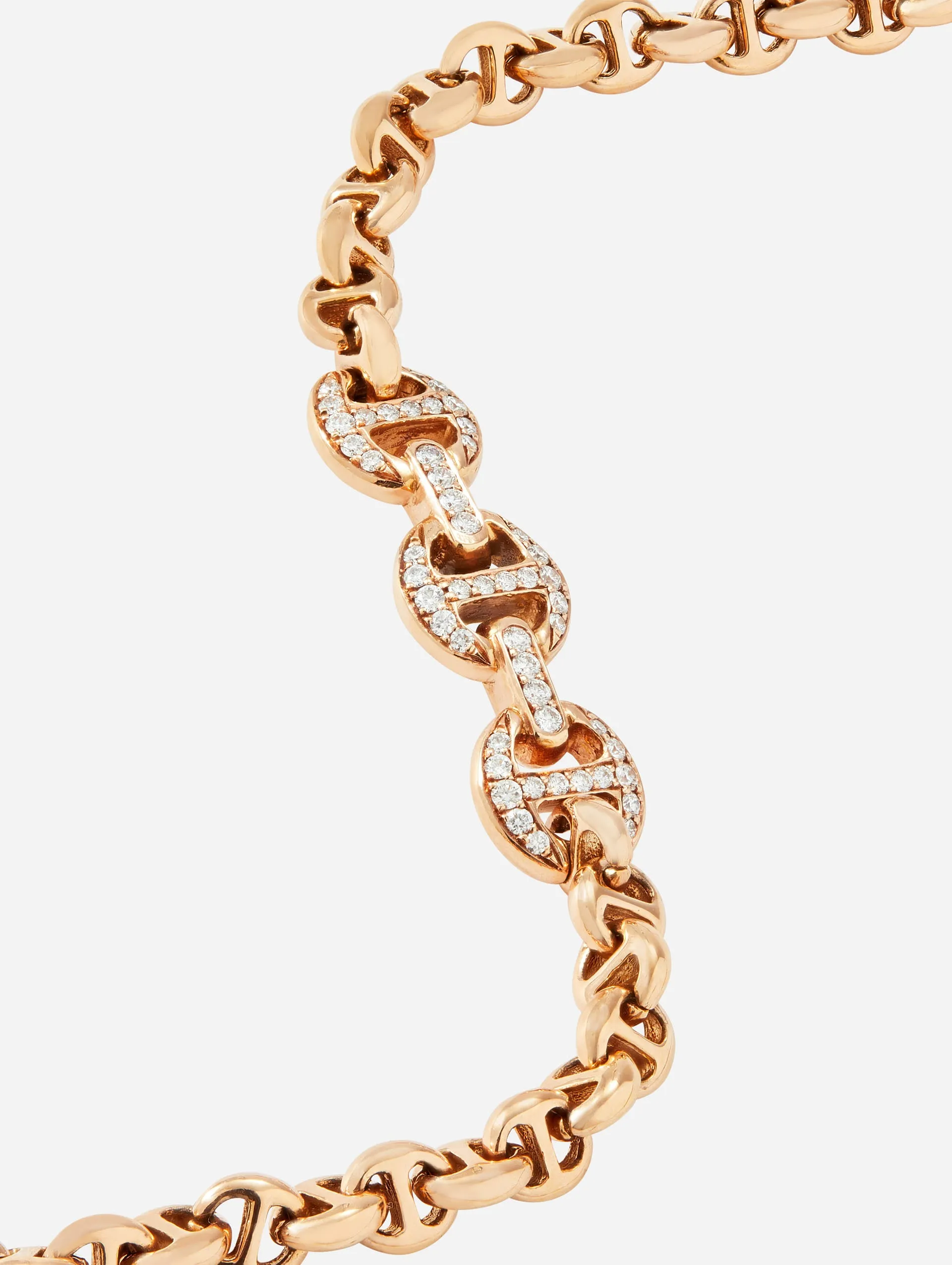 ID Bracelet With Antiquated Diamond Pendant