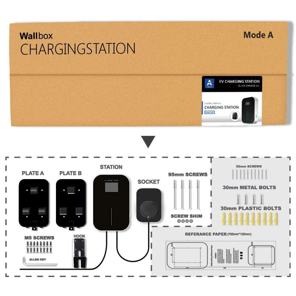 IEVISON 16A 1Phase 3.6KW EV Charger EVSE Wallbox Electric Vehicle Charging Station with Type 2 Plug IEC 62196-2 with 6.1M Cable