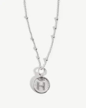 Initial Pendant Necklace - Initial H | Sterling Silver