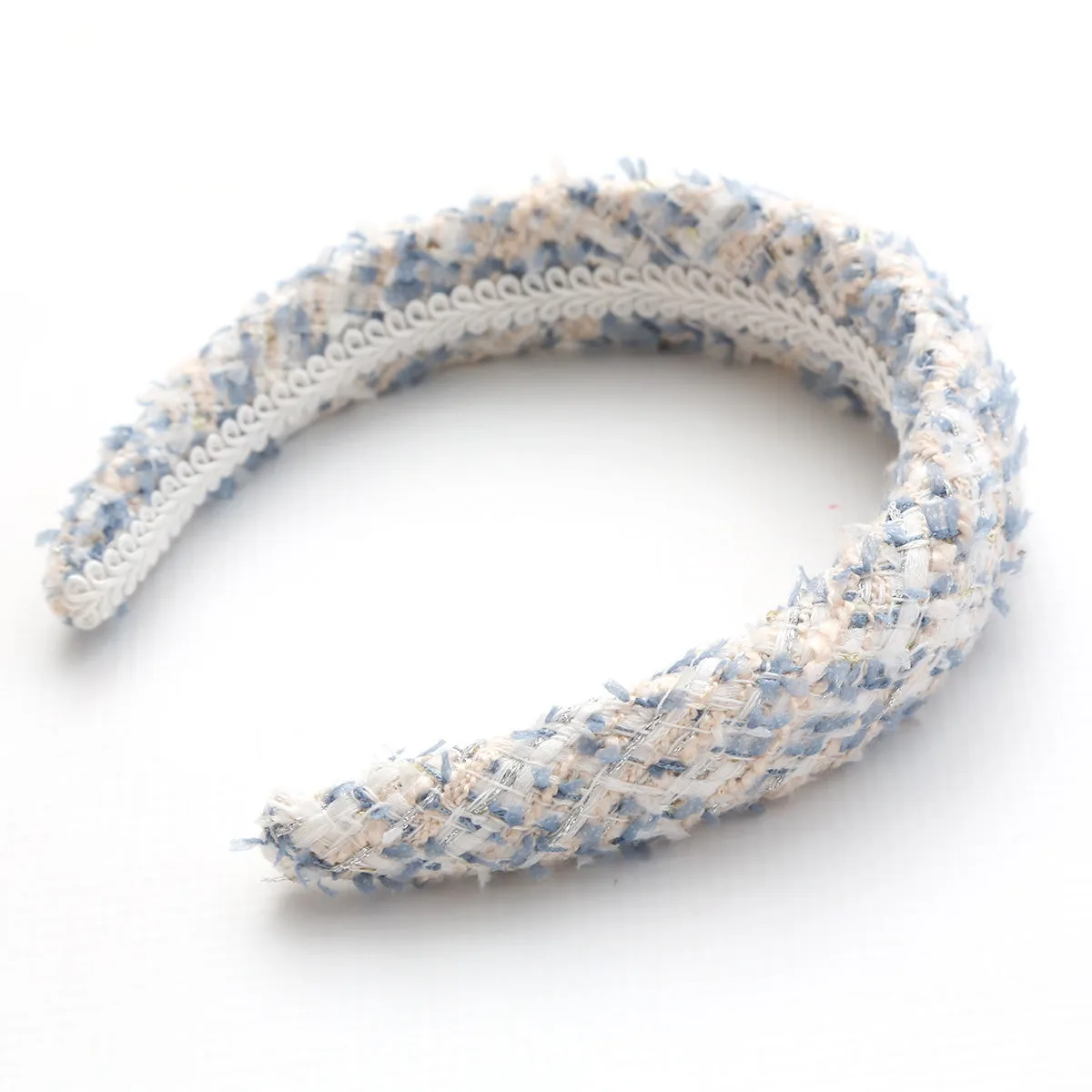 Isabella tweed headband blue