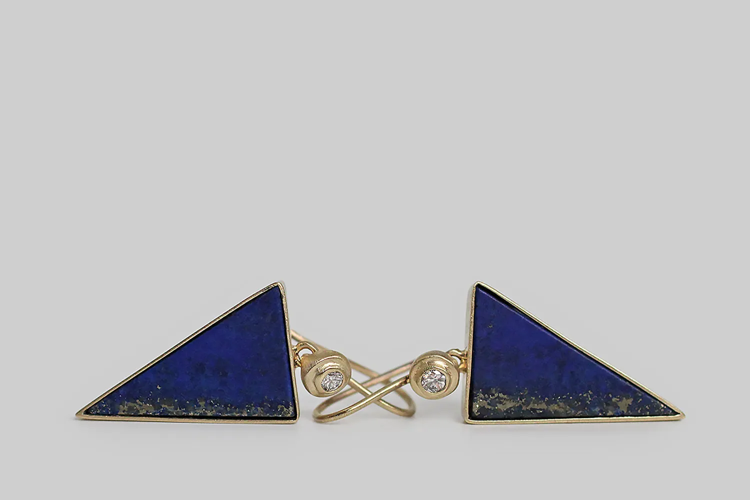 Lapis Lazuli & Diamond Dart Earrings