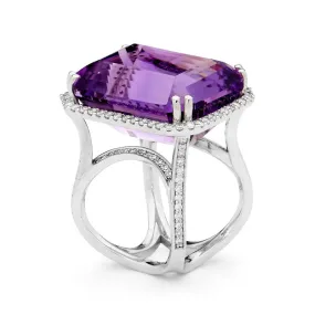 Magnifera Amethyst and Diamond Ring